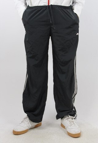 VINTAGE ADIDAS GREY SHELL TRACKSUIT BOTTOMS