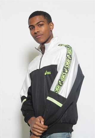 VINTAGE ASICS TRACK JACKET BLACK