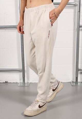 VINTAGE REEBOK JOGGERS IN CREAM SOFT LOUNGE TRACKIES SIZE 12