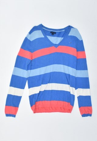 VINTAGE 90'S TOMMY HILFIGER JUMPER SWEATER STRIPES BLUE