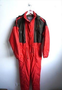 Vintage Onepiece Skiing Ski Suit Overall Jumpsuit Jacket