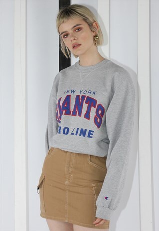 VINTAGE 90S GREY CHAMPION X NFL SWEATSHIRT/SWEATER.OVERSIZED