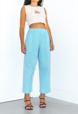 90S TURQUOISE WIDE LEG TROUSERS