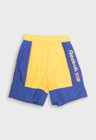 REEBOK YELLOW AND BLUE SPORTS SHORTS