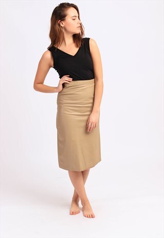 VINTAGE ECHTES LEDER LEATHER PENCIL SKIRT