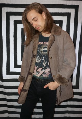 VINTAGE 70'S BROWN SHEEPSKIN COAT