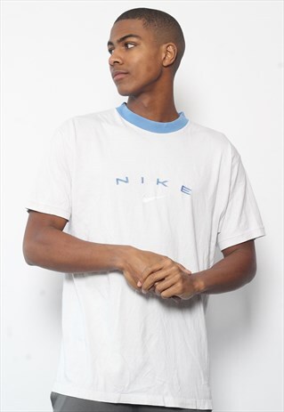 VINTAGE NIKE EMBROIDERED LOGO T-SHIRT WHITE (RTRN)