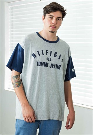 VINTAGE TOMMY HILFIGER T-SHIRT LOGO 90S XXL 9.9