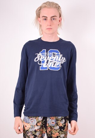 NIKE MENS VINTAGE TOP LONG SLEEVE MEDIUM BLUE 90S