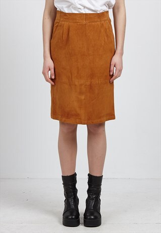 VINTAGE BROWN SUEDE MINI SKIRT