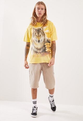 VINTAGE WOLF GRAPHIC PRINT T-SHIRT