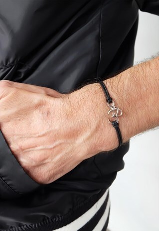 BLACK OM CORD BRACELET