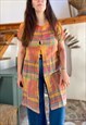 VINTAGE 90'S CHECKED BUTTON UP LOOSE TOP - S/M