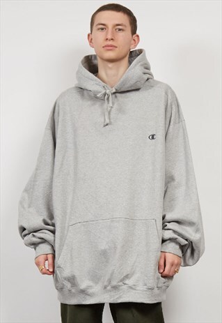 VINTAGE 90'S CHAMPION GREY SUPER OVERSIZED HOODIE