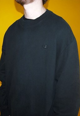 Vintage Y2K Champion Black Embroidered Jumper Sweatshirt XL