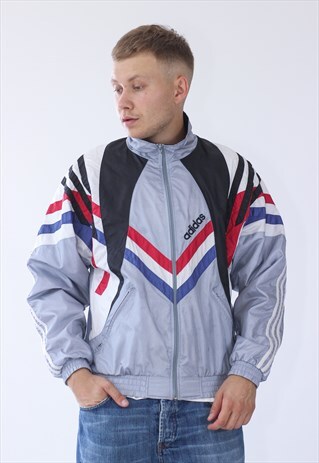 90S VINTAGE MENS ADIDAS TRACK SUIT LOGO WINDBREAKER JACKET