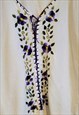 VINTAGE 70S HAND EMBROIDERED FLORAL PEASANT FOLK TOP SIZE 8 
