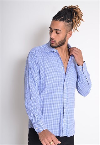 VINTAGE TOMMY HILFIGER CHECK SHIRT BLUE