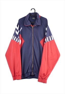 Vintage Hummel Track Jacket in Blue & Red XL