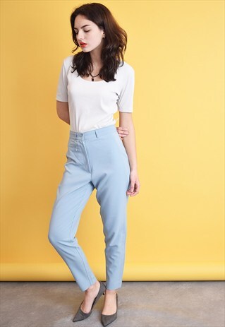 90'S RETRO SMART CLASSY GREY MINIMALIST TROUSERS