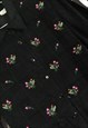 REVIVAL 90S BLACK CORDUROY FLORAL EMBROIDERY MAXI GOWN DRESS