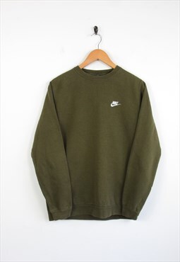 Nike Green Spellout Logo Sweatshirt Y2K M