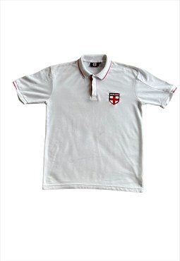 Vintage 90s England polo shirt large white 