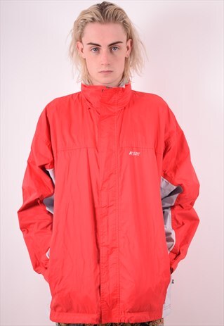 K-WAY MENS VINTAGE RAIN JACKET XXL RED 90S