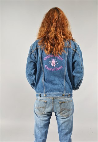 VINTAGE MID BLUE "DANCE SCHOOL" DENIM JACKET