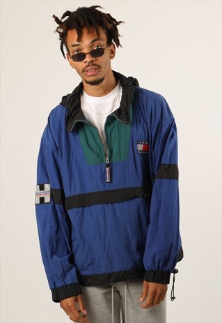VINTAGE TOMMY HILFIGER LIGHT WINDBREAKER PULLOVER JACKET