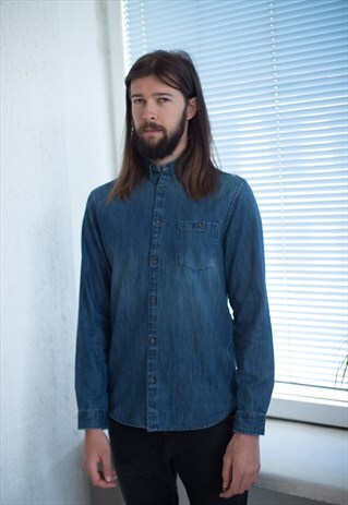 VINTAGE 90'S DARK BLUE DENIM SHIRT