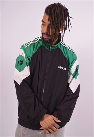 VINTAGE ADIDAS TRACKSUIT TOP JACKET BLACK