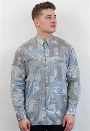 VINTAGE ABSTRACT PATTERN SHIRT