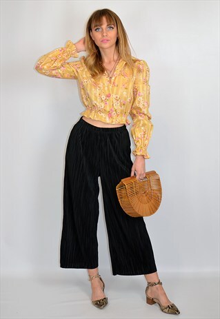 VINTAGE 1970S FLORAL CROP TOP