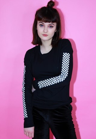 CHECK MATE BLACK LONG SLEEVE T SHIRT
