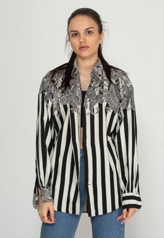 VINTAGE GREY BLACK KENZO LONG SLEEVE SHIRT
