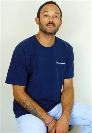 90S SPORTSWEAR FADED BLUE SHORT SLEEVE LOGO TEE MEDIUM