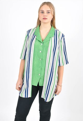 VINTAGE STRIPED OVERSIZE BLOUSE