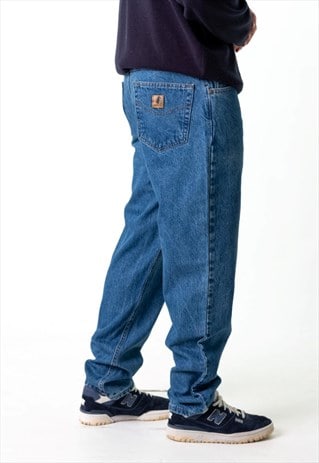 Blue Denim 90s Carhartt Cargo Skater Trousers Pants Jeans