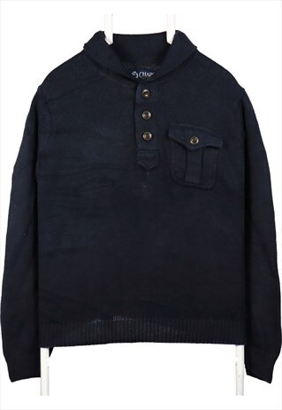 VINTAGE 90'S CHAPS JUMPER QUARTER BUTTON LONG SLEEVE KNITTED