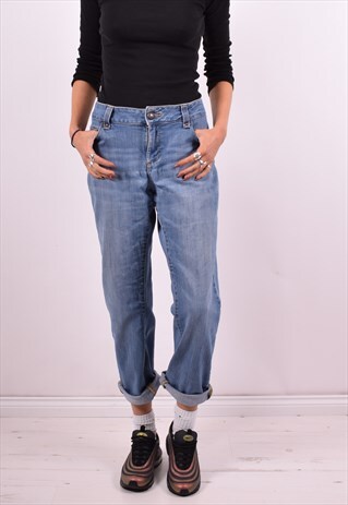 LEE WOMENS VINTAGE JEANS W34 L29 BLUE 90'S