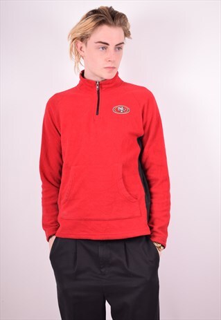 NFL MENS VINTAGE FLEECE JUMPER MEDIUM RED 90'S