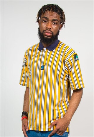 ADIDAS EQUIPMENT STRIPED POLO T-SHIRT