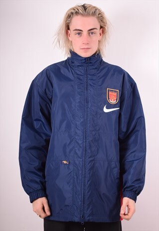 NIKE MENS VINTAGE ARSENAL GUNNERS JACKET LARGE BLUE 90S