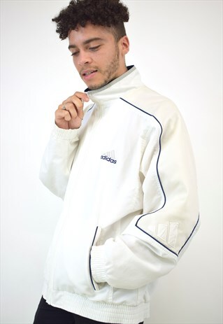 VINTAGE 90S ADIDAS WHITE CREAM JACKET