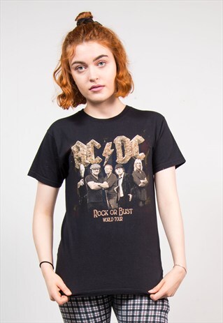 AC/DC BLACK BAND ROCK TEE T-SHIRT
