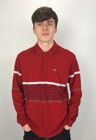 VINTAGE LACOSTE STRIPED RUGBY TOP