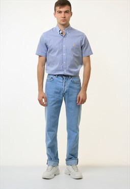 Vintage Jeans Men Denim Pants Medium Blue Mens Jeans.18788
