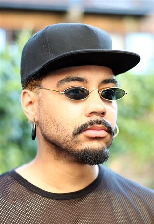 GOLD GREEN UNISEX RETRO OVAL SUNGLASSES