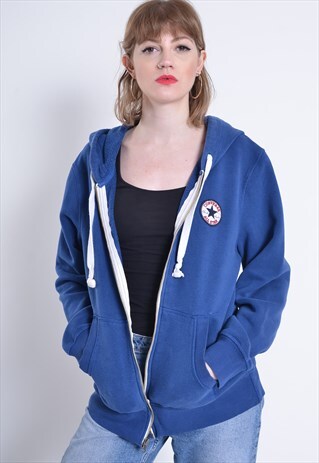 VINTAGE CONVERSE ZIP UP HOODIE BLUE